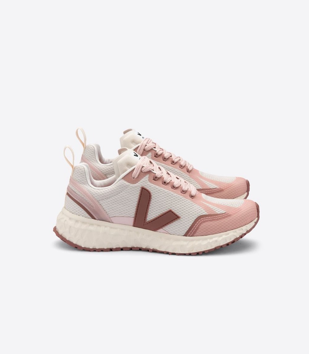 Veja Trainers Womens Beige/Pink - Condor Mesh - QGUS-93274